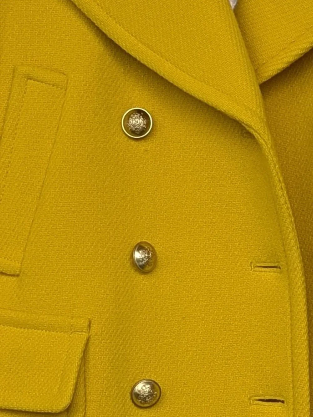 J.Crew Majesty Peacoat Italian Stadium-Cloth Wool Yellow Size 4